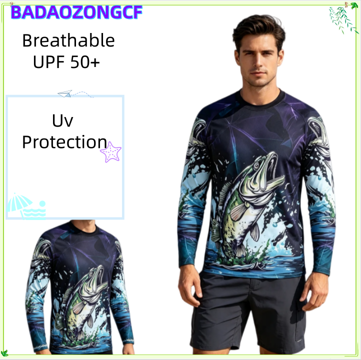 Summer De Clothing - 釣り用パフォーマンスシャツ メンズ 長袖 UVカットウェア 夏用 通気性
