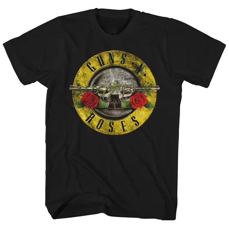 Summer Rose Clothing - サマーピストルローズパターンガンズアンドローゼズロックガンズアンドローゼズバンドカジュアルTシャツ紳士服レディースY2KストリートTシャツ