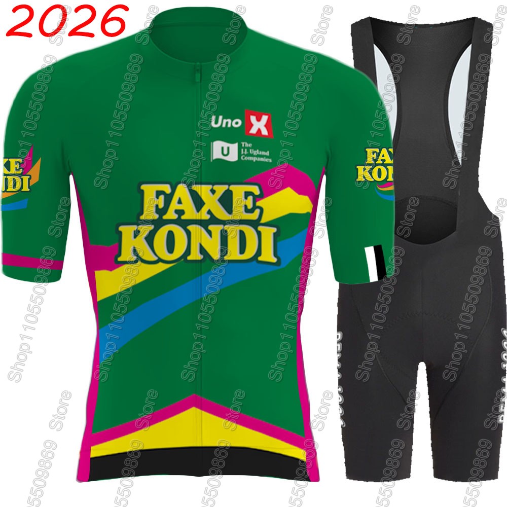 Summer Green Clothing - UNO X 2026プロチームサイクリングジャージセット サマーノルウェーグリーン ウェア メンズキット