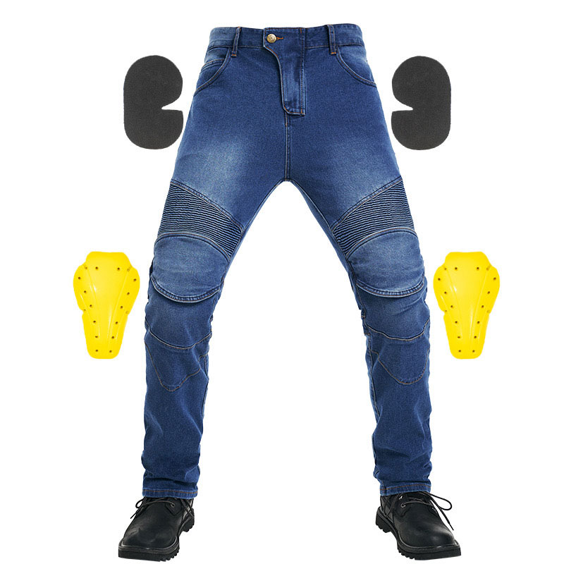 Summer Clothing Motorcycle - 男性用新作サイクリングパンツ、夏用バイクパンツ、バイク用、転倒防止ライダー装備、四季対応の伸縮性デニムレーシングパンツ