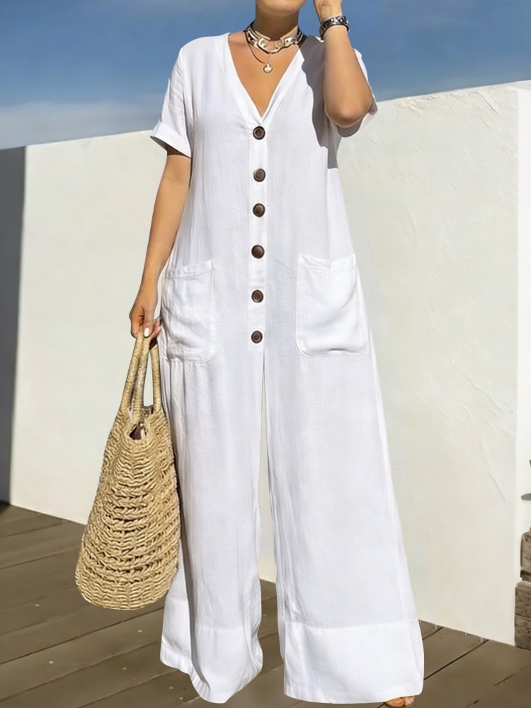 Summer Clothing Bundle - プラスサイズ女性服ジャンプスーツ夏服ブルーアーバンレジャーボディスーツ新作2026ワイドレッグジャンプスーツ卸売ドロップシッピング
