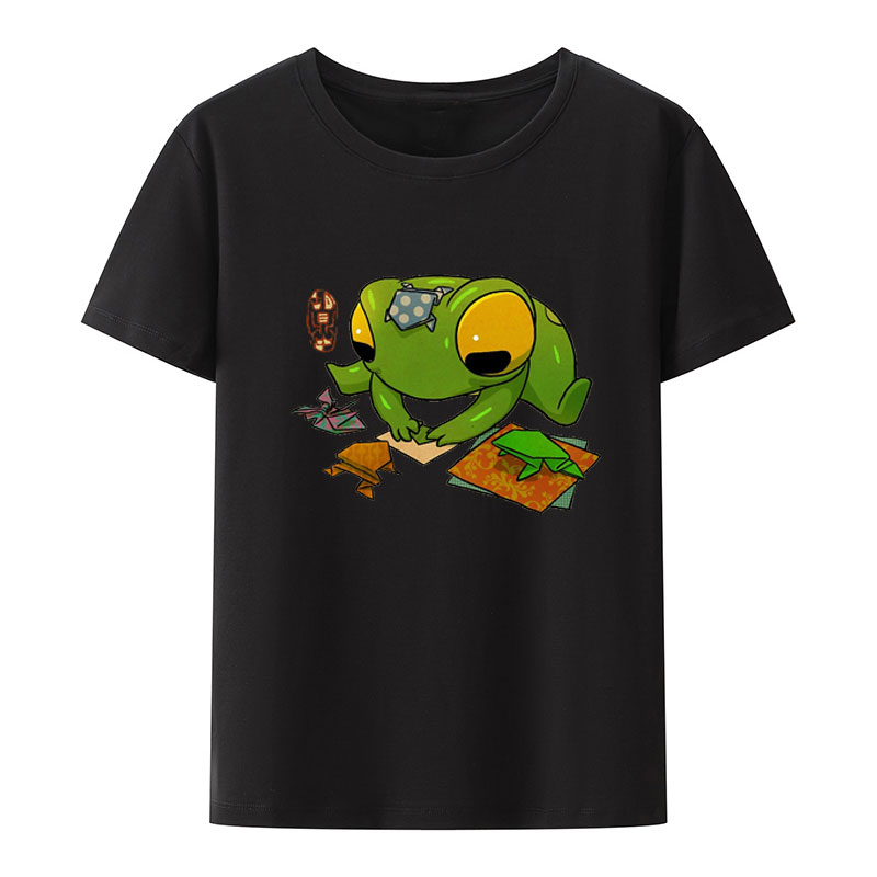 Summer Clothing Essentials Women - かわいいカエル折り紙アートワークアジアスタイルエッセンシャルプリント Tシャツ夏服女性服クラシックルーズ素敵な Tシャツ