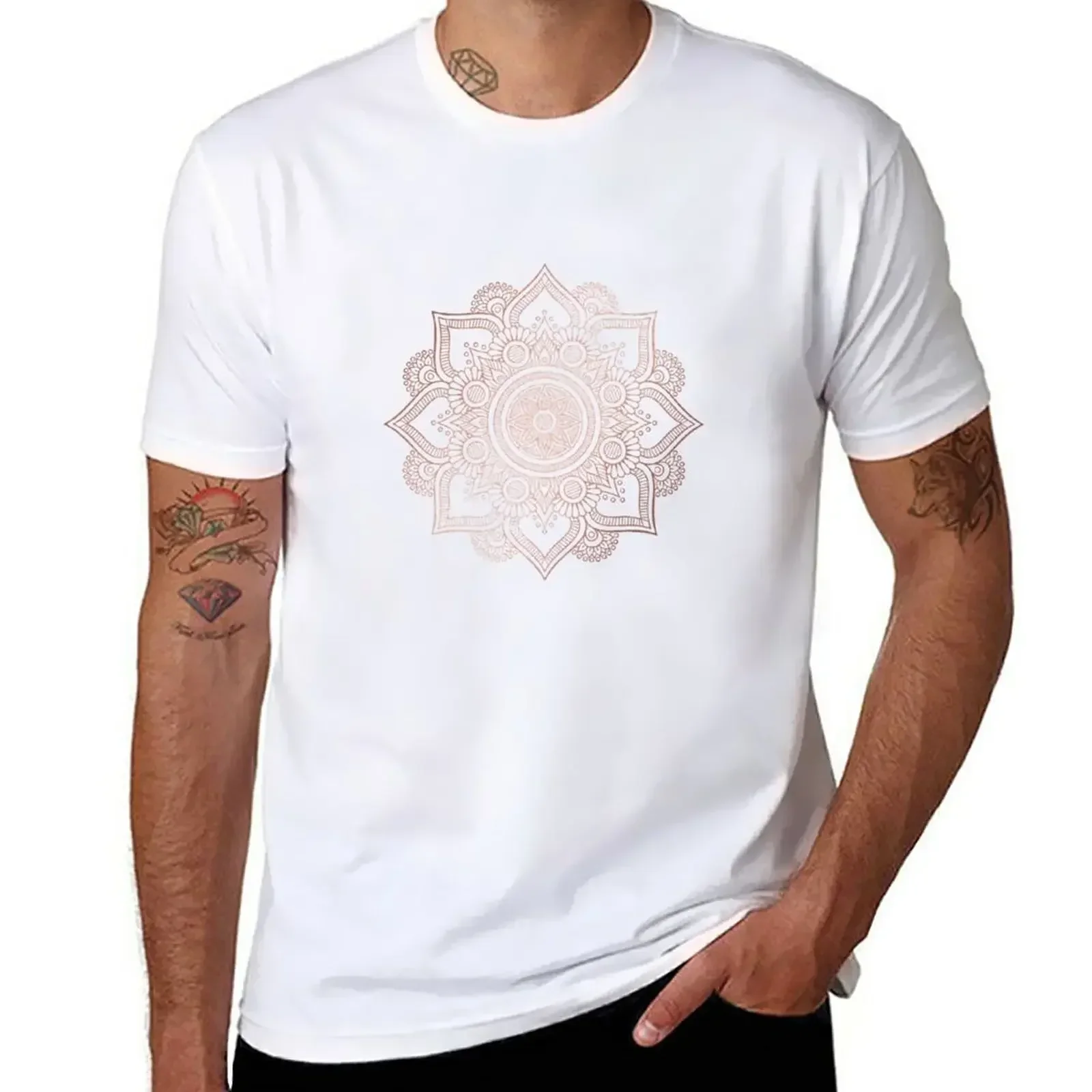 Summer Rose Clothing - ローズゴールドマンダラ Tシャツ ティーシャツ 美的衣類 スウェット Tシャツ