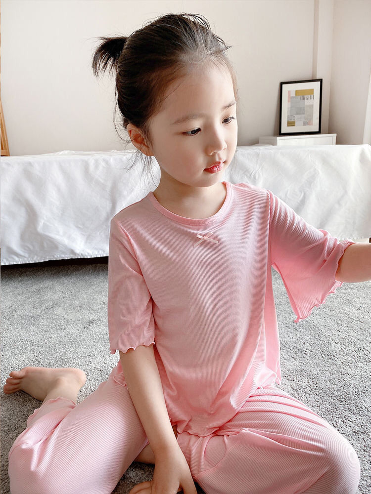 Summer Clothing Teens - パジャマ子供用ハウスウェアティーンガール服子供用パジャマ部屋着女の子用サマーパジャマセット女の子用パジャマセット寝間着