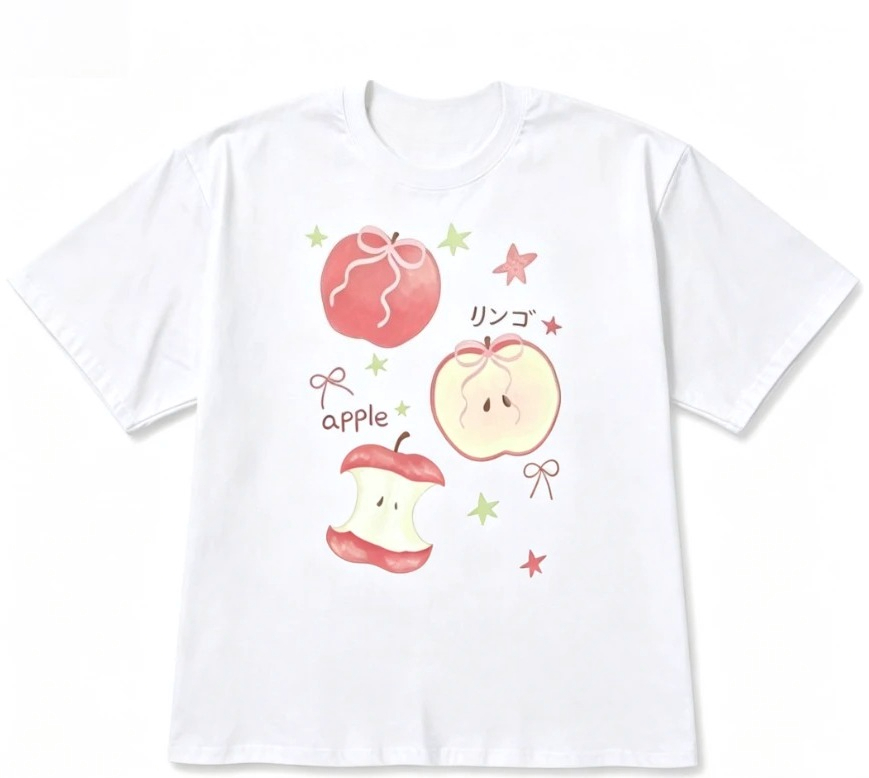 レディースウェア Y2K アップルプリント クルーネック フ - Summer Clothing Reviews のレビューと価格