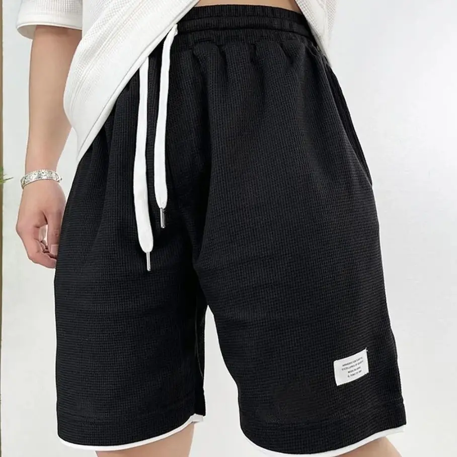 メンズ ショートパンツ ブラック ワッフル オーバーサイズ  - Summer Clothing Deals のレビューと価格