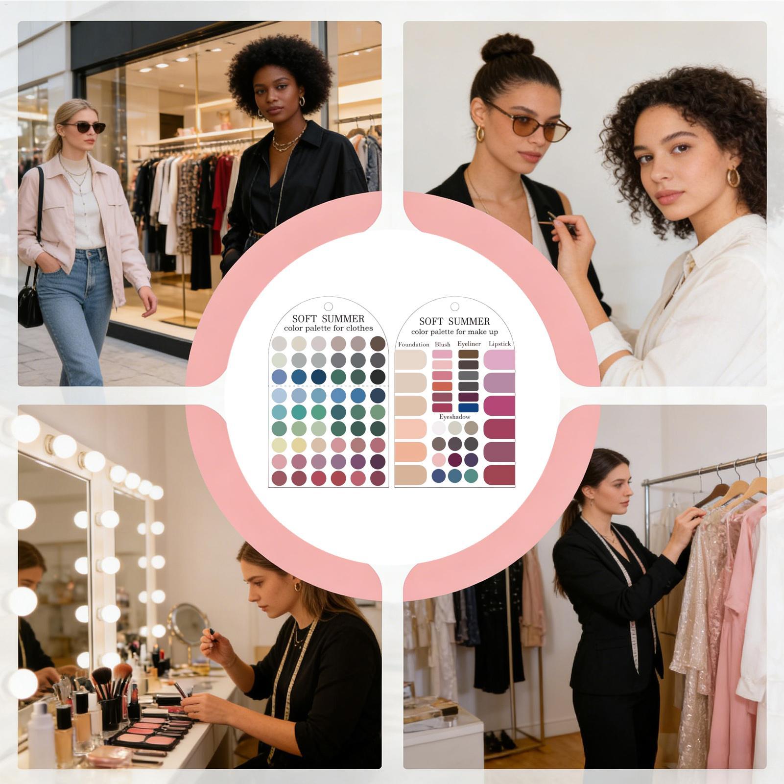 2枚入りアクリル製季節別カラーパレット、ソフトな夏のカラーパ - Summer Clothing Palette のレビューと価格