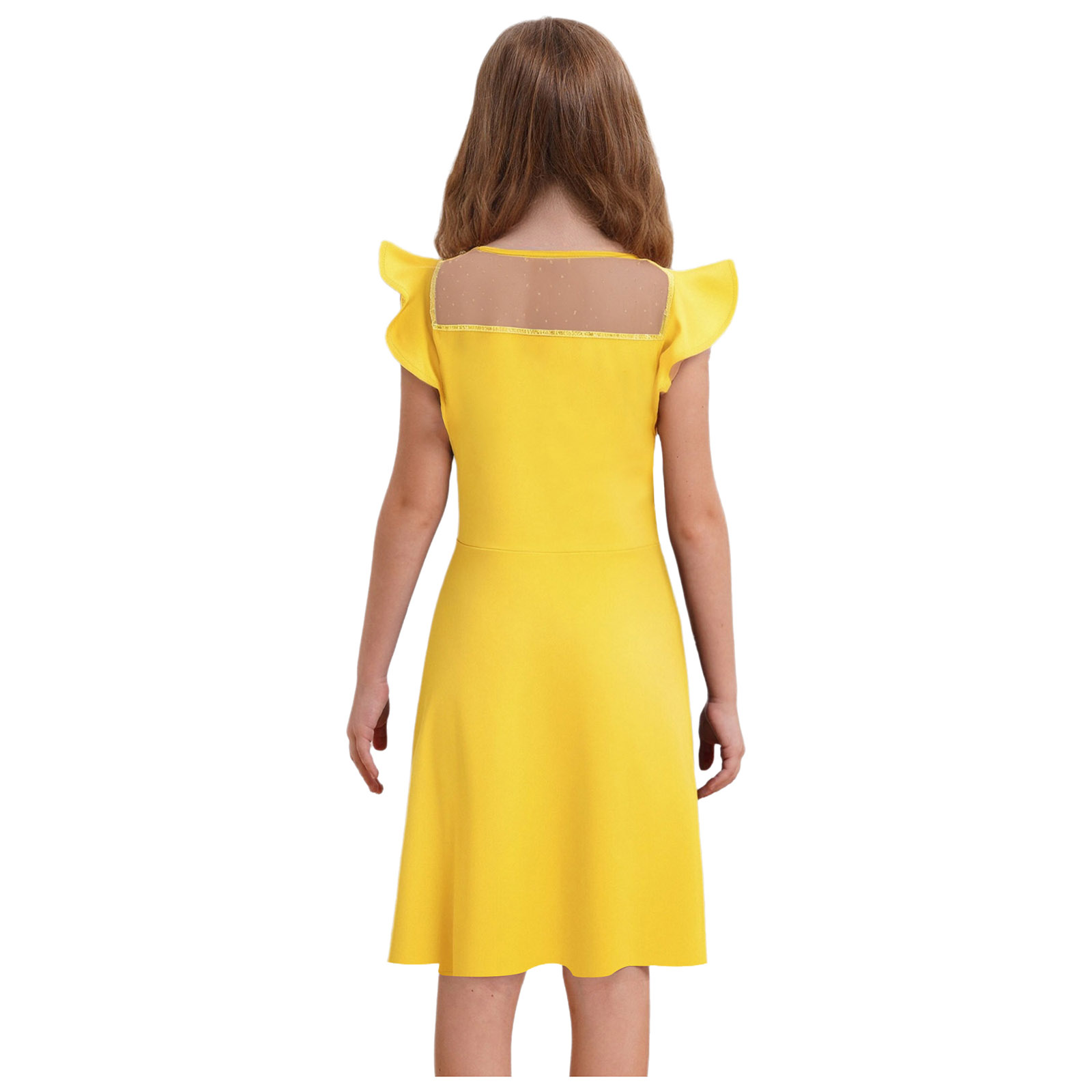 10代の女の子の夏のドレス、ラッフルスリーブ、ドット柄、シー - Summer Clothing For Teens のレビューと価格