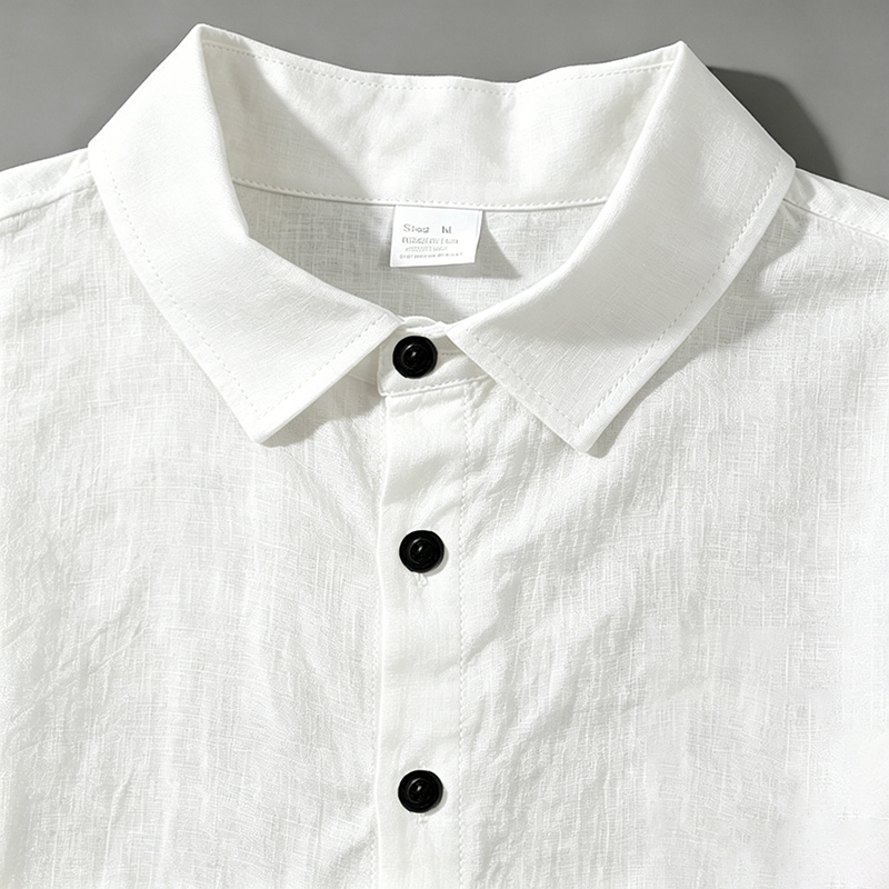 男性リネンツーピース衣装半袖ラペルボタンシャツ弾性ドロースト - Summer Clothing Men Linen のレビューと価格
