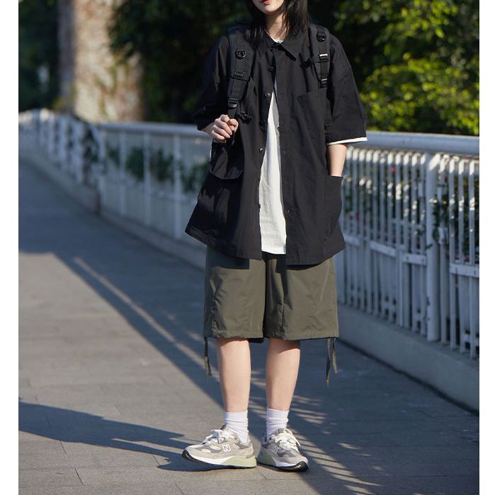 男性と女性のための半袖トップ,ボタン付きの白いシャツ,日本の - Summer Clothing Essentials Women のレビューと価格