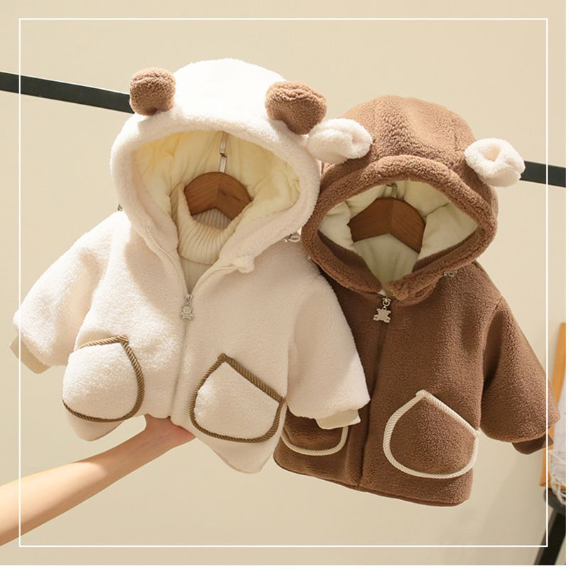 子供用コート女の子冬服フリースコート男の子用厚手アウタークマ - Yours Clothing Summer Jackets のレビューと価格