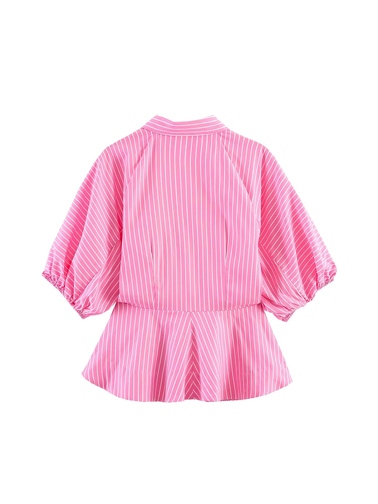 TFMLN 女性ストライプシャツスリムフィットバブルスリーブ - Summer Clothing For Teens のレビューと価格