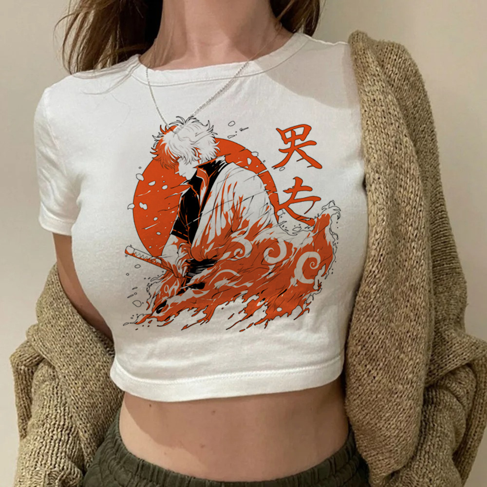 銀魂サムライ銀時クロップドトップティーンドロレットy2kバデ - Summer Clothing Teens のレビューと価格