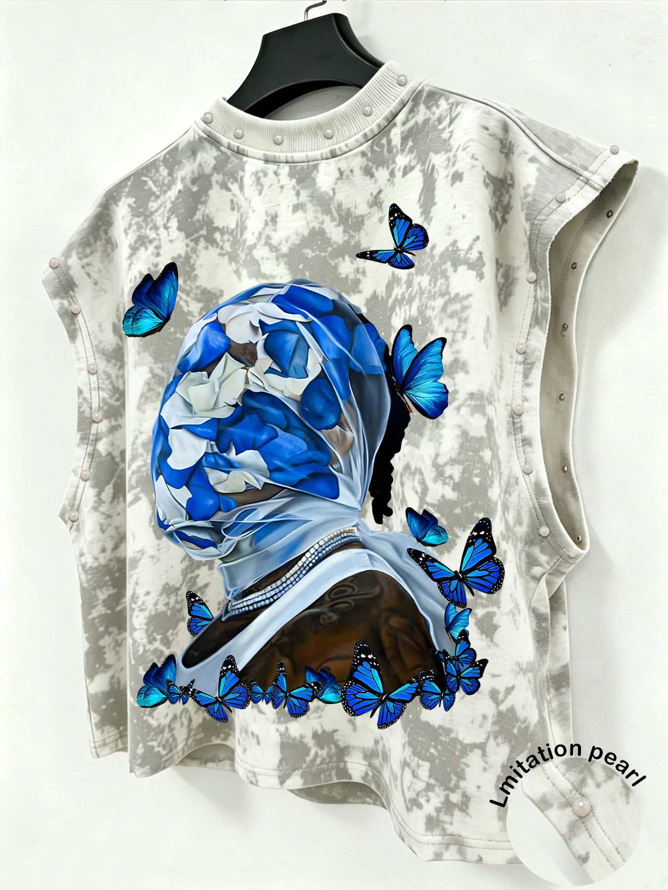 メンズタイダイノースリーブタンクトップ、ブルーローズバタフラ - Summer Rose Clothing のレビューと価格