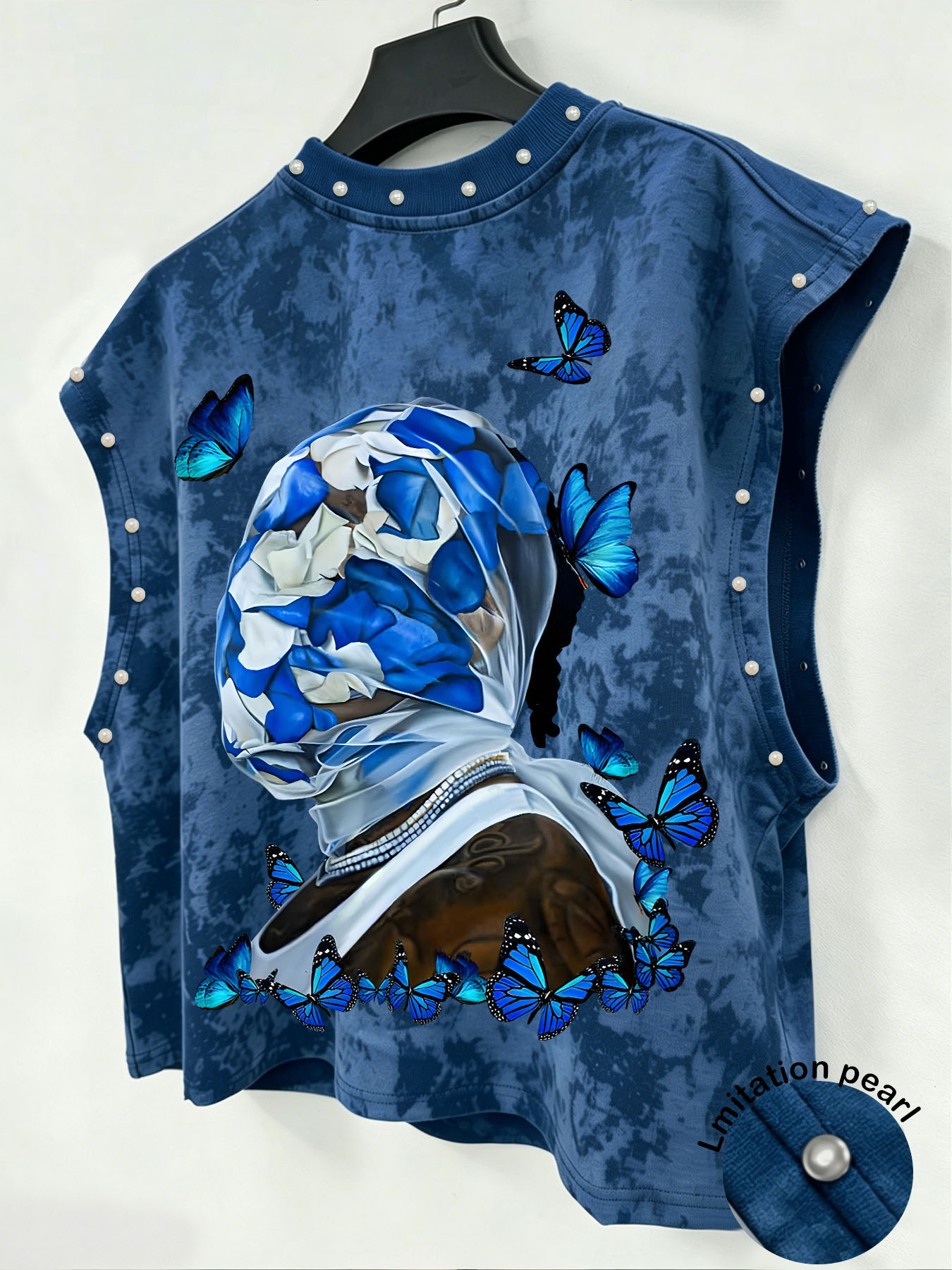 メンズタイダイノースリーブタンクトップ、ブルーローズバタフラ - Summer Rose Clothing のレビューと価格