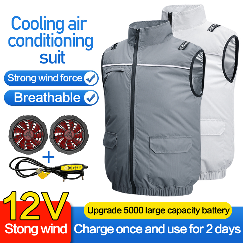夏用冷却空調服（男性用、ファン付き） メンズ冷却ジャケット（ - Yours Clothing Summer Jackets のレビューと価格