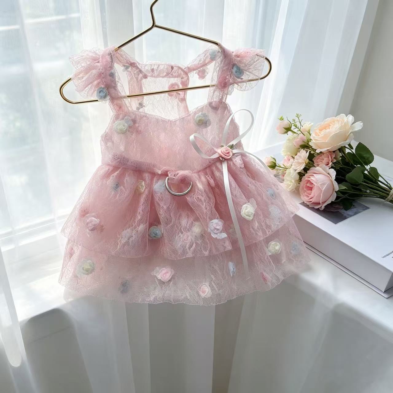 ペット春夏シフォンプリンセス立体ローズフラワードレス小型/中 - Summer Rose Clothing のレビューと価格