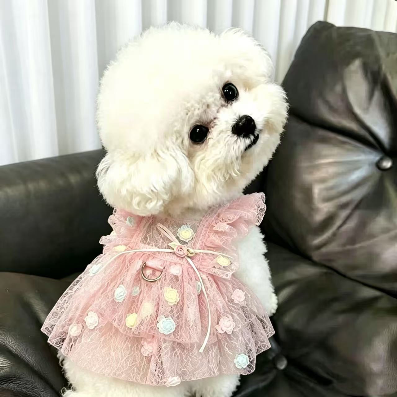 ペット春夏シフォンプリンセス立体ローズフラワードレス小型/中 - Summer Rose Clothing のレビューと価格