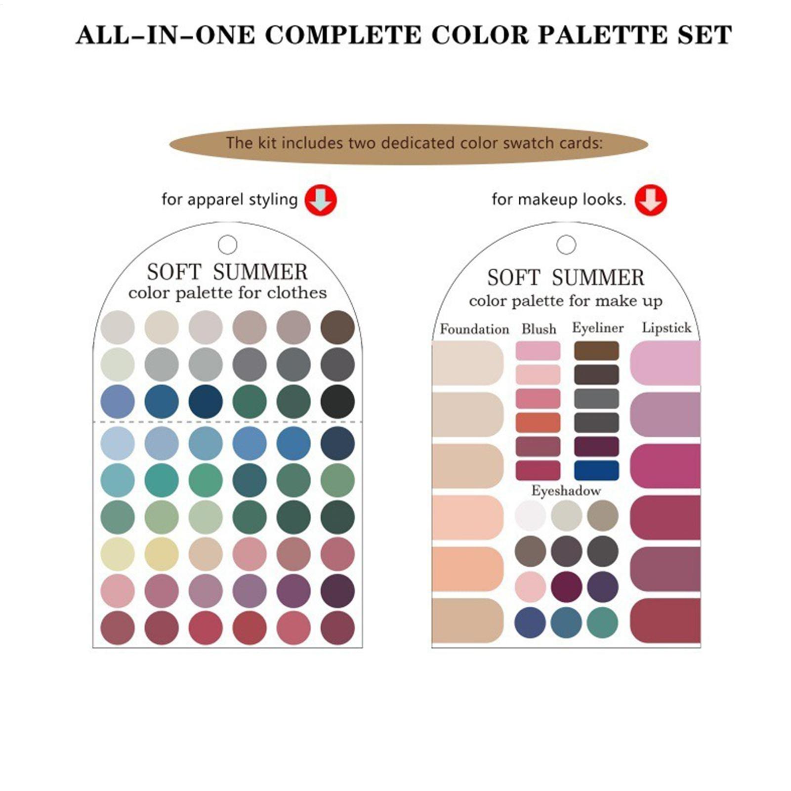 2 個ソフトサマーカラーパレットカードアクリル衣類メイクアッ - Summer Clothing Palette のレビューと価格