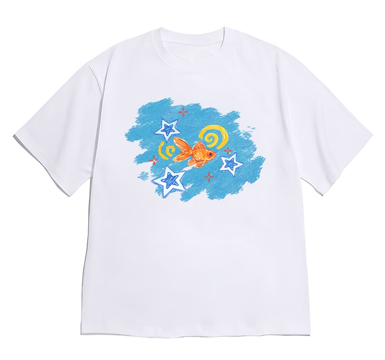 2000年代夏の金魚と星柄の婦人服 Y2k Oネック半袖婦人 - Summer Clothing Reviews のレビューと価格