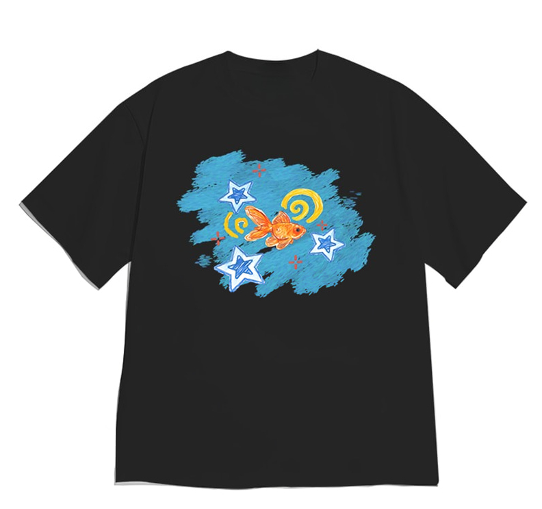 2000年代夏の金魚と星柄の婦人服 Y2k Oネック半袖婦人 - Summer Clothing Reviews のレビューと価格