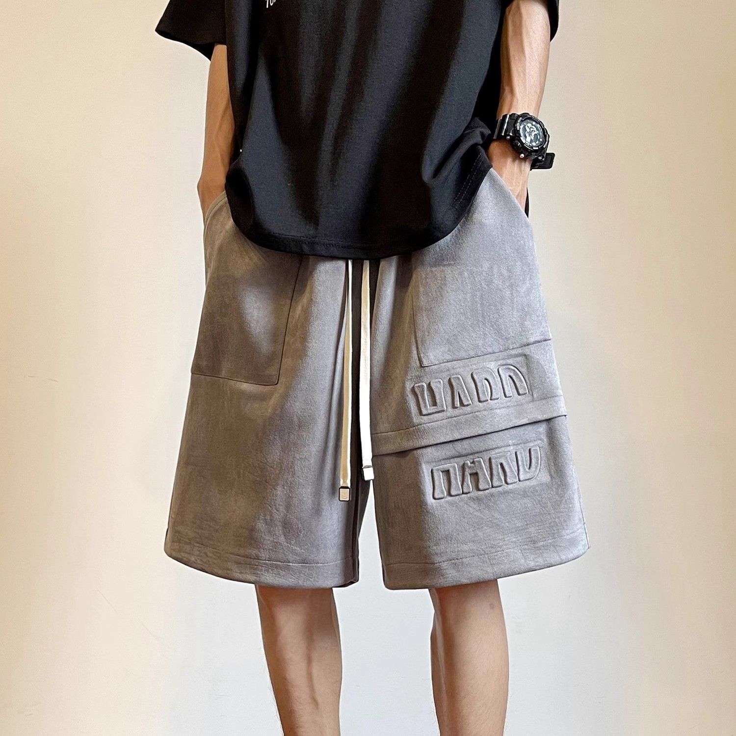 メンズショーツレタースプライシングだぶだぶ巾着男性ショートパ - Summer Clothing Deals のレビューと価格