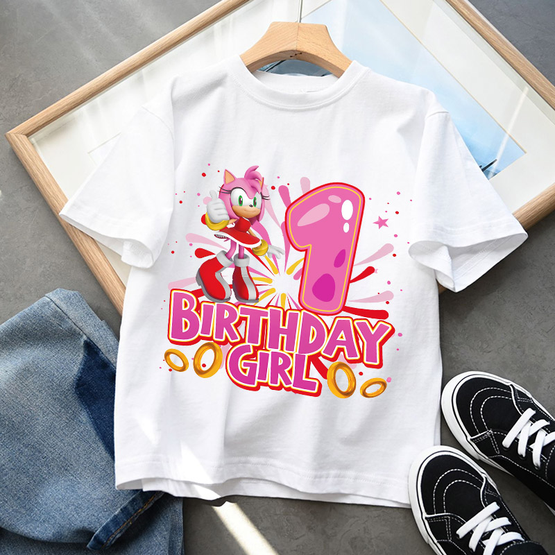 ソニック漫画の誕生日数字1-9プリントTシャツ 子供服 エイ - Summer Rose Clothing のレビューと価格