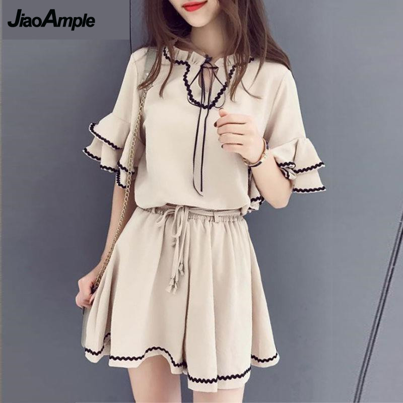 女性用シフォンブラウスとパンツのセット,ヴィンテージセット, - Summer Clothing Bundle のレビューと価格