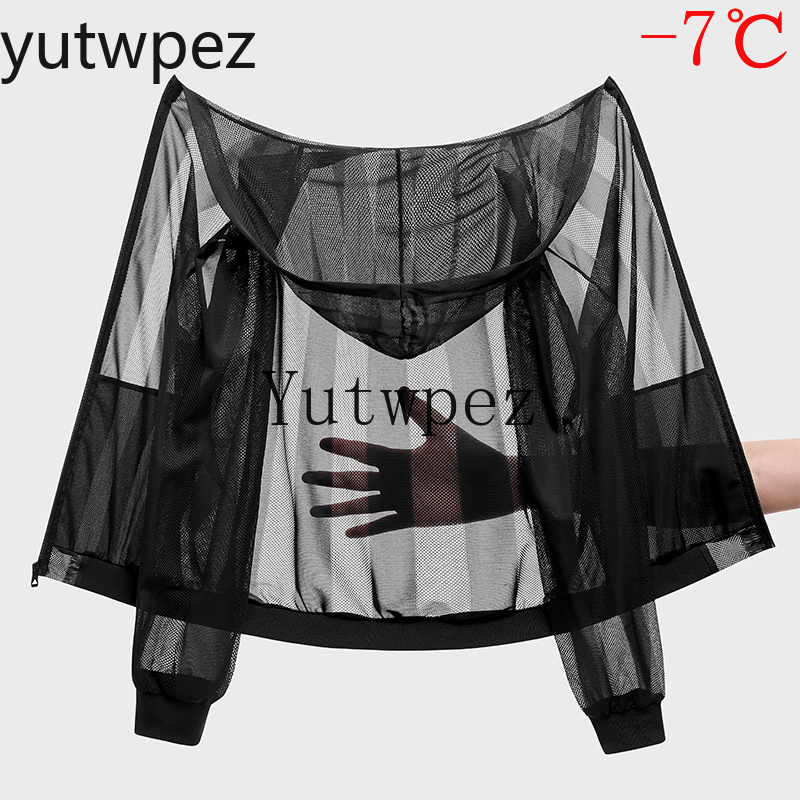 メンズアイスシルク日焼け防止服夏軽量通気性フード付き速乾ジャ - Summer Yoga Clothing のレビューと価格