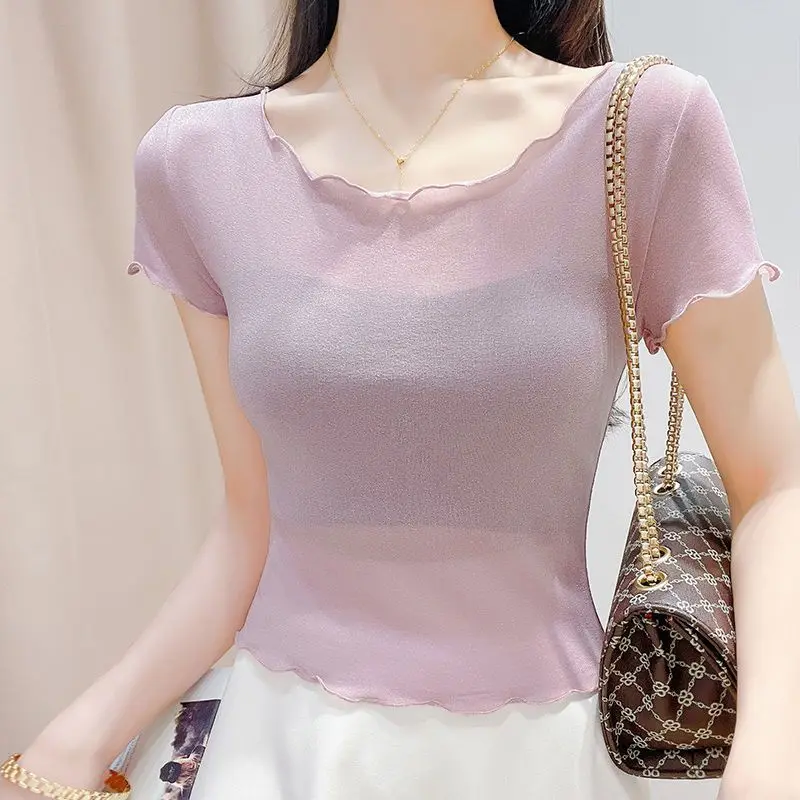 半袖レディース Tシャツ レース女性トップス 韓国風 エモ  - Summer Clothing Reviews のレビューと価格
