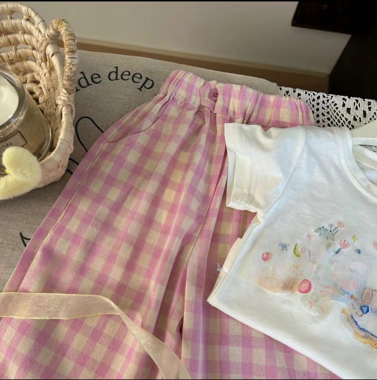 子供用動物プリント衣類セット,半袖トップス,ワイドレッグパン - Summer Clothing Boutiques のレビューと価格