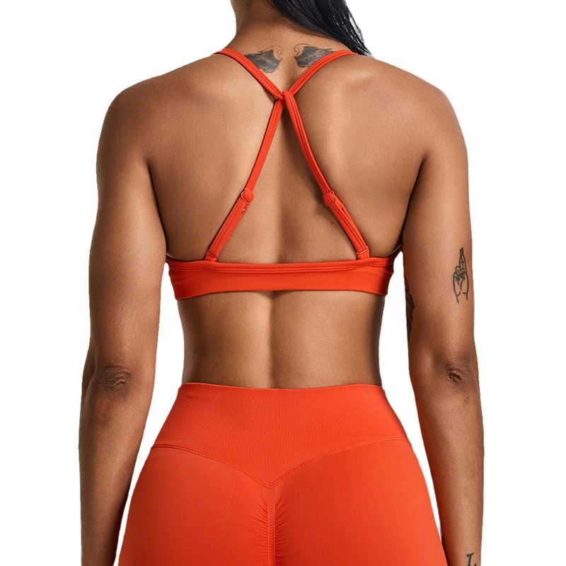 夏セクシーなスクランチスポーツブラジムトップ女性ランニングバ - Summer Yoga Clothing のレビューと価格