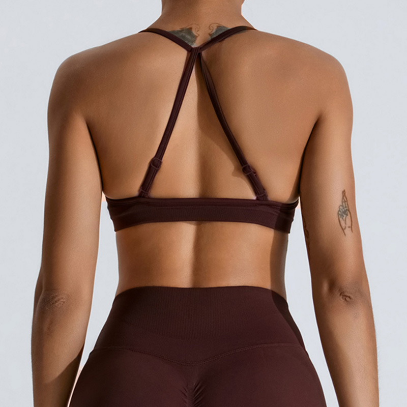 夏セクシーなスクランチスポーツブラジムトップ女性ランニングバ - Summer Yoga Clothing のレビューと価格