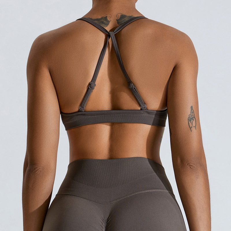夏セクシーなスクランチスポーツブラジムトップ女性ランニングバ - Summer Yoga Clothing のレビューと価格