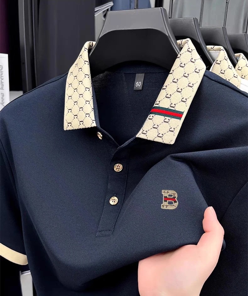 ハイエンドブランドメンズ半袖ポロシャツ夏のトレンドB文字刺繍 - Summer Clothing Men Linen のレビューと価格