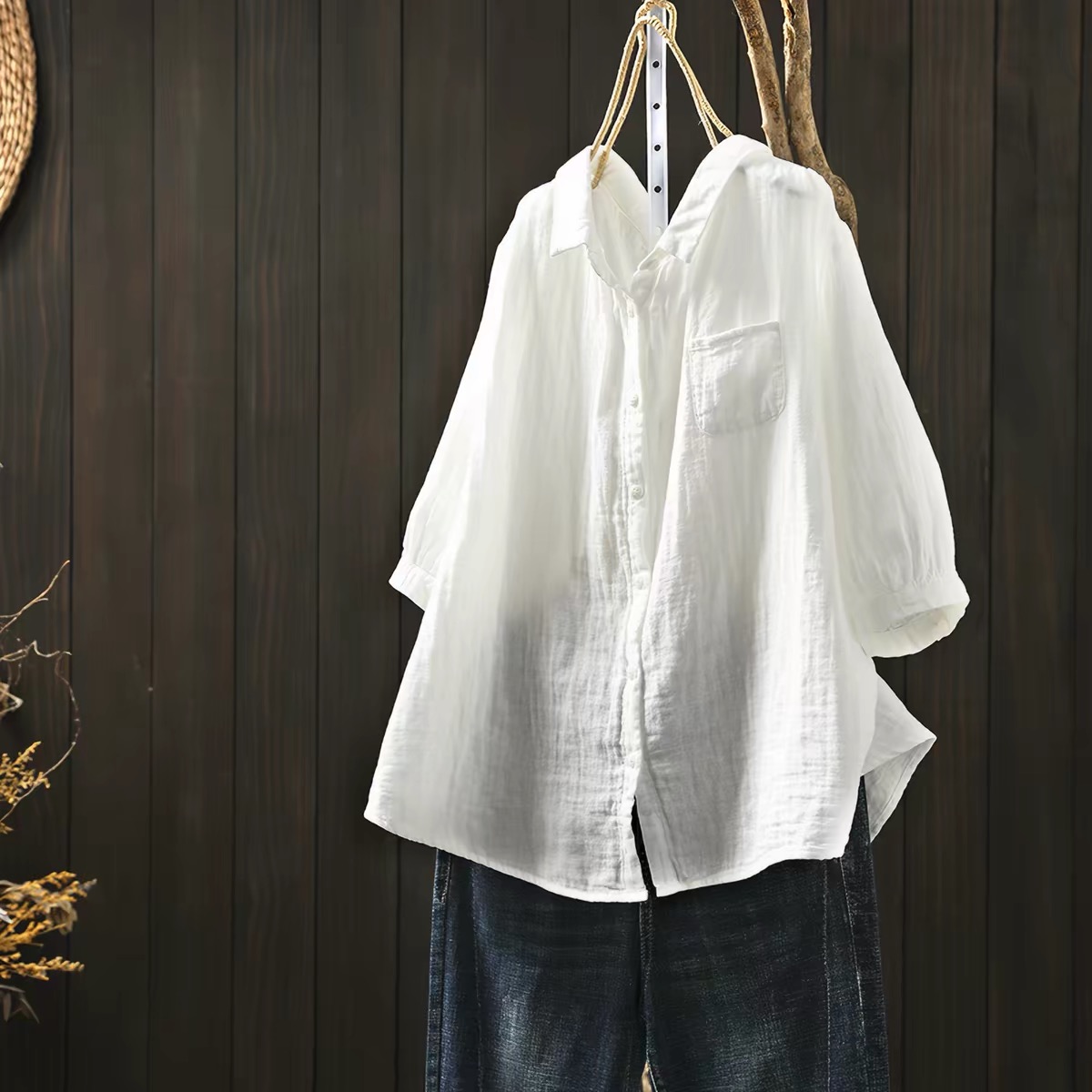 プラスサイズの女性用衣類、和風の綿糸を使用したピンク、ブルー - Summer Green Clothing のレビューと価格