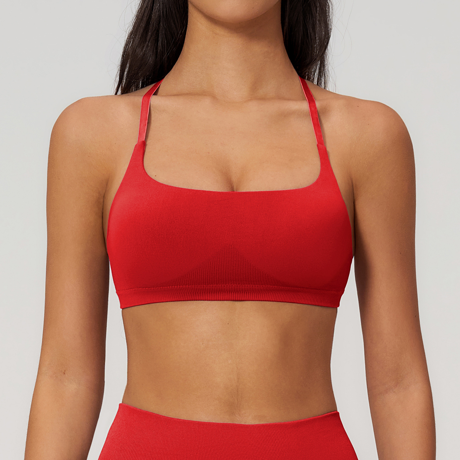 夏のセクシーなスクランチスポーツブラ、ジムトップ、女性用ラン - Summer Yoga Clothing のレビューと価格