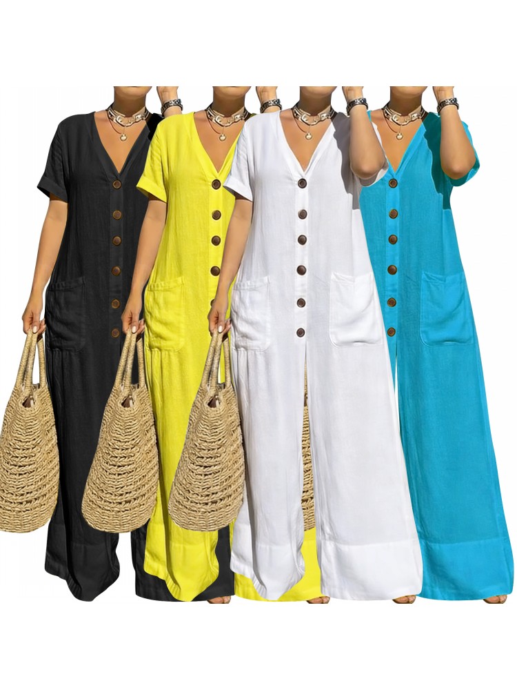 プラスサイズ女性服ジャンプスーツ夏服ブルーアーバンレジャーボ - Summer Clothing Bundle のレビューと価格