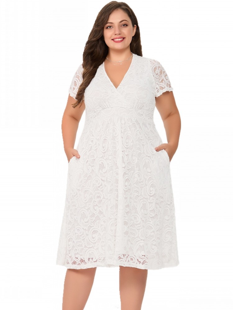 XL-5XL プラスサイズ服 レースドレス レディース ロー - Summer Clothing Bundle のレビューと価格