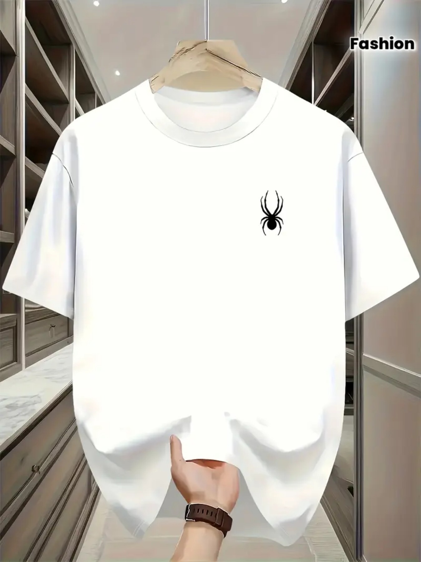 小さな蜘蛛柄の刺繍入り半袖Tシャツ、カジュアルな活動に最適、 - Summer Clothing Affordable のレビューと価格