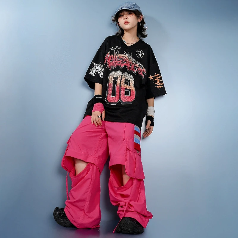 新しいボーイズジャズダンス衣装黒 Tシャツローズパンツヒップ - Summer Rose Clothing のレビューと価格