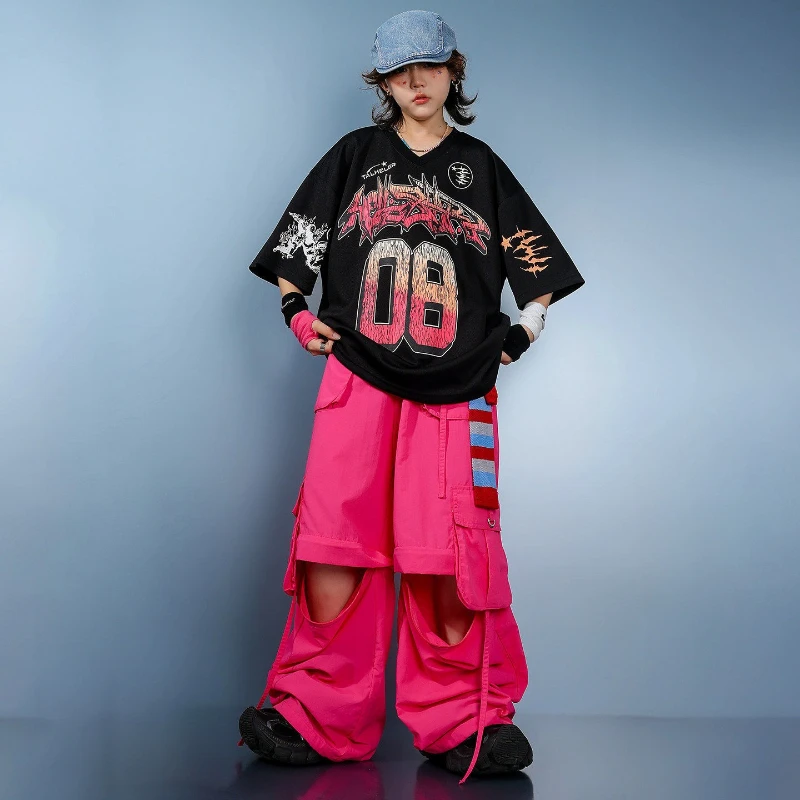 新しいボーイズジャズダンス衣装黒 Tシャツローズパンツヒップ - Summer Rose Clothing のレビューと価格
