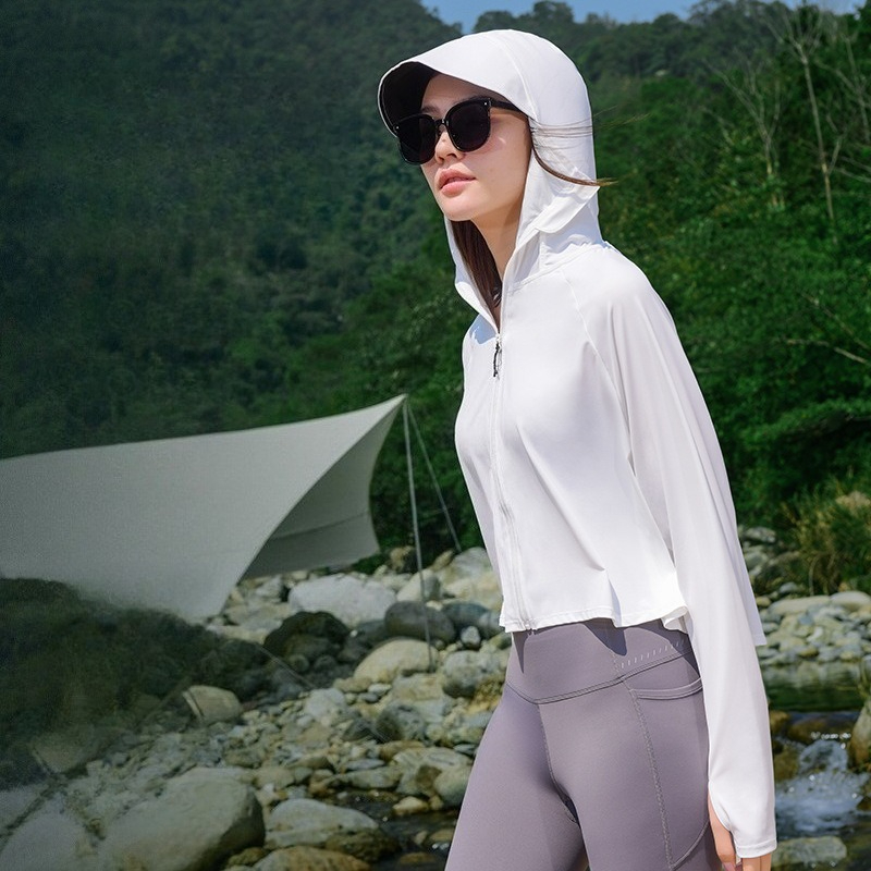 夏のランニング保護服薄いカップルスポーツレジャー日焼け止め服 - Summer Yoga Clothing のレビューと価格