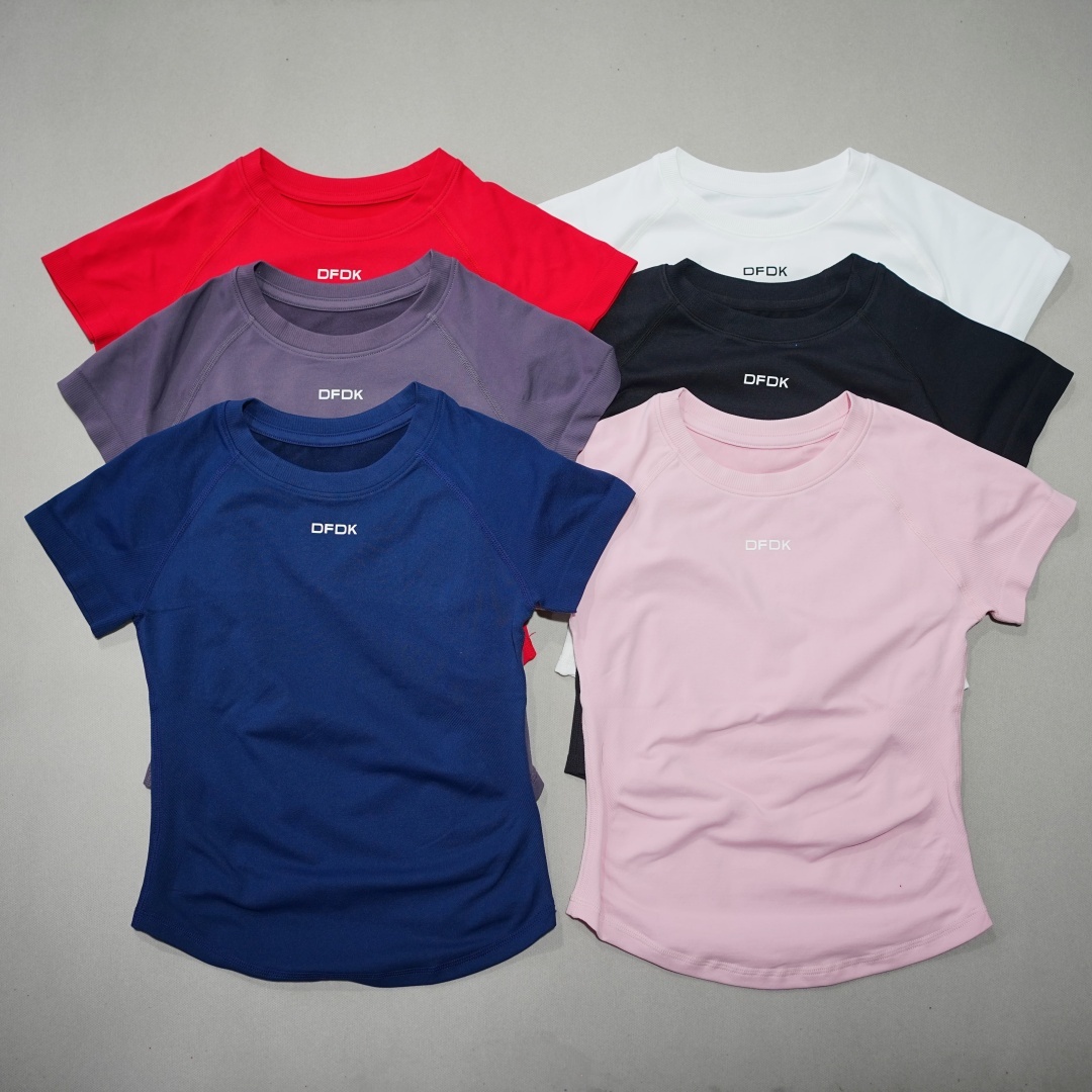 DFDK 女性通気性スポーツ Tシャツ半袖ラウンドネック弾性 - Summer Yoga Clothing のレビューと価格