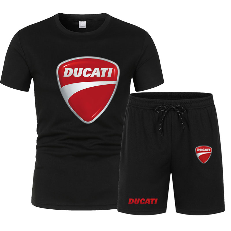 メンズセット夏のオートバイブランド DUCATI プリントト - Summer Clothing Motorcycle のレビューと価格