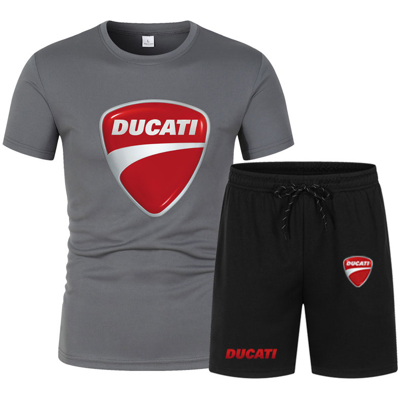 メンズセット夏のオートバイブランド DUCATI プリントト - Summer Clothing Motorcycle のレビューと価格