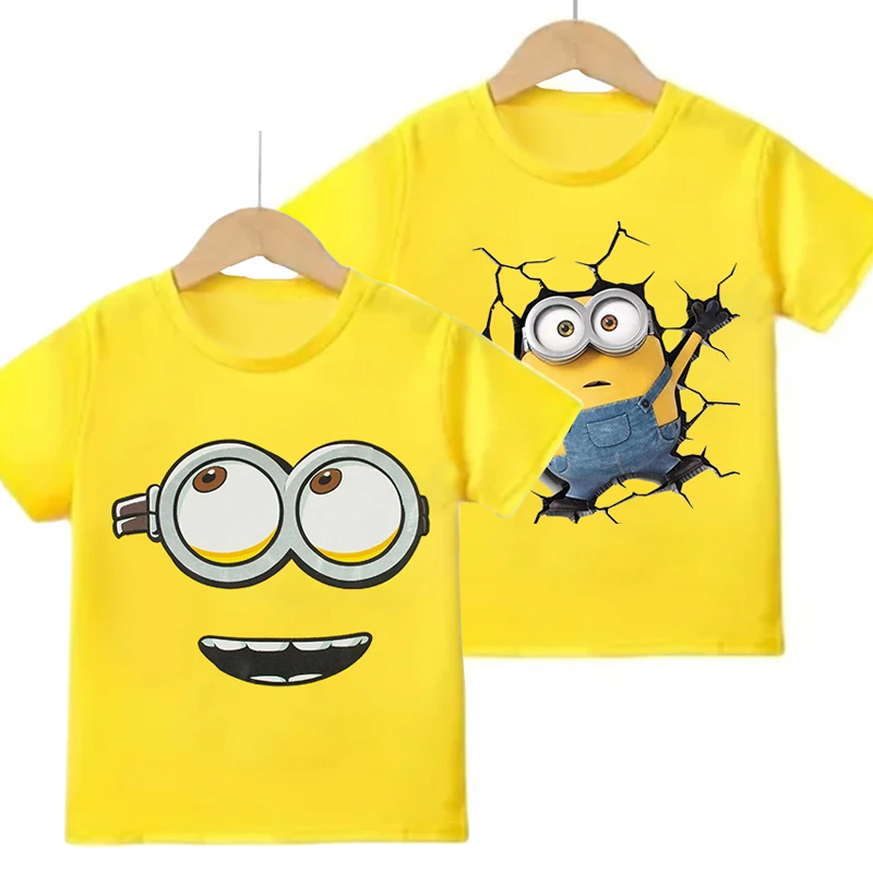 カートゥーンミニオン半袖Tシャツ 男の子 女の子 コットンT - Summer Clothing Teens のレビューと価格