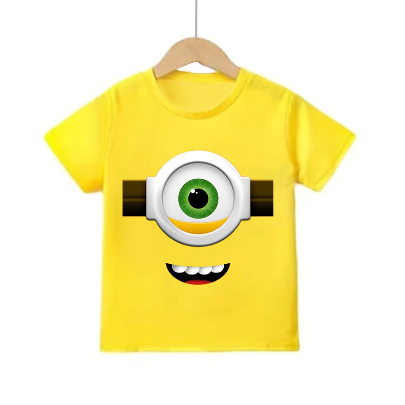 カートゥーンミニオン半袖Tシャツ 男の子 女の子 コットンT - Summer Clothing Teens のレビューと価格