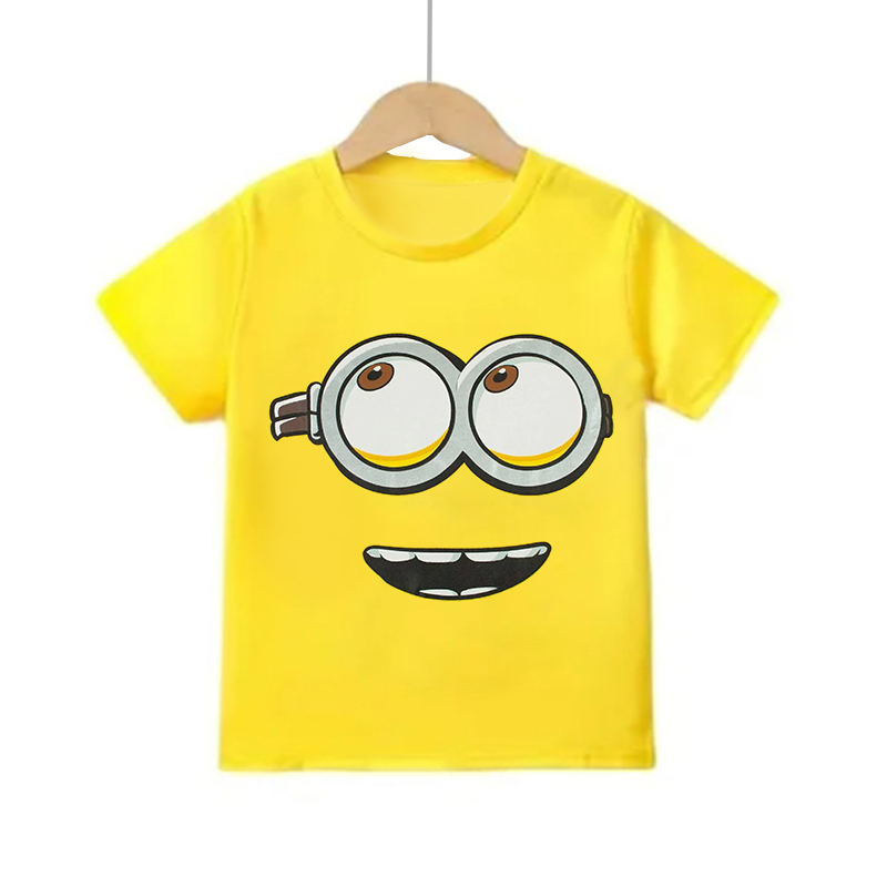 カートゥーンミニオン半袖Tシャツ 男の子 女の子 コットンT - Summer Clothing Teens のレビューと価格