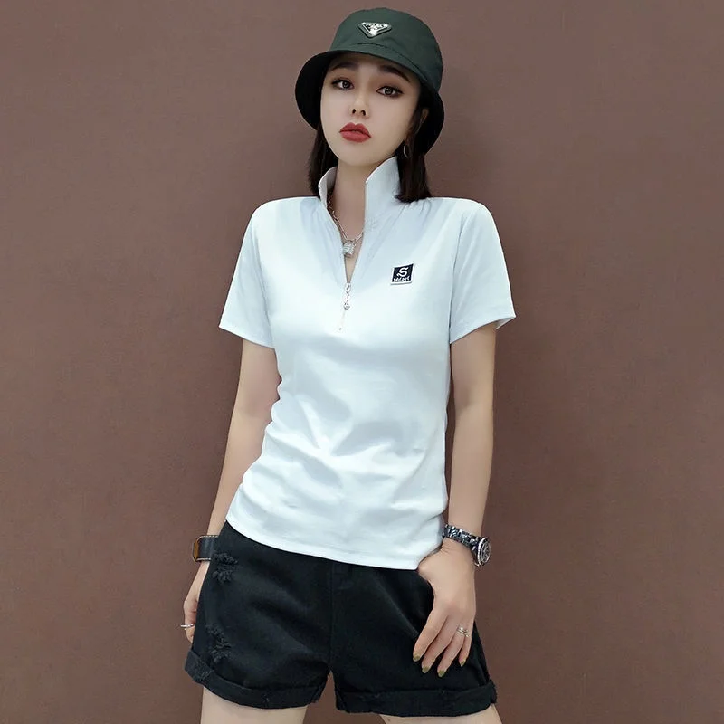 女性用半袖Tシャツ,グリーンポロシャツ,ホワイトトップス,韓 - Summer Green Clothing のレビューと価格